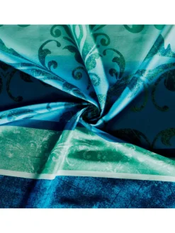 Mako-Satin Bettwäsche in blau