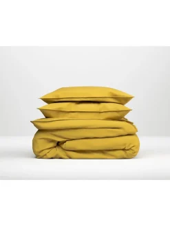 Mako-Satin-Bettwäsche-Set "Satinado" in Gelb