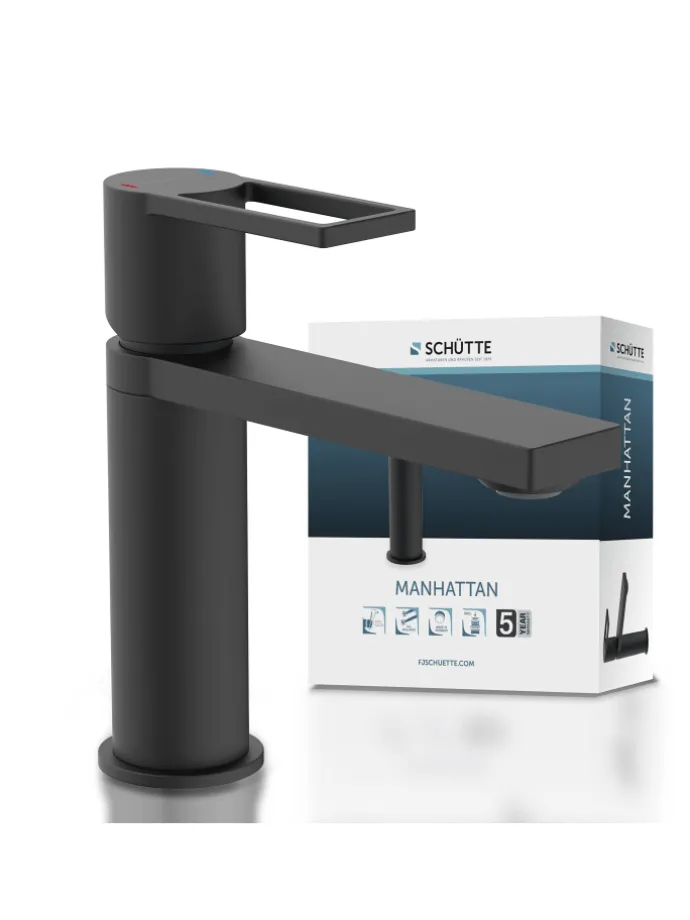 MANHATTAN Waschtischarmatur, Schwarz matt