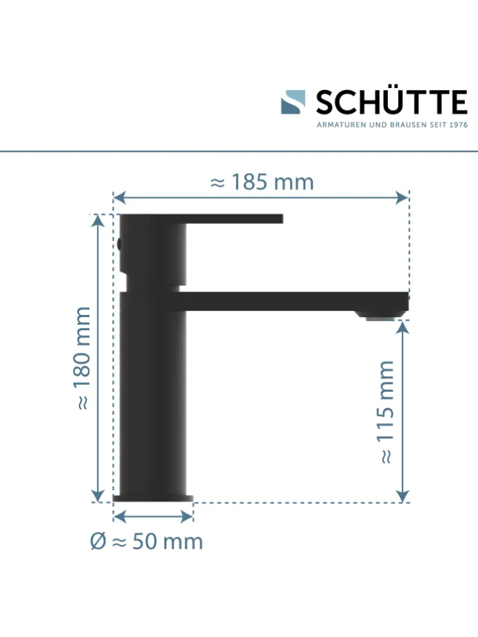 MANHATTAN Waschtischarmatur, Schwarz matt