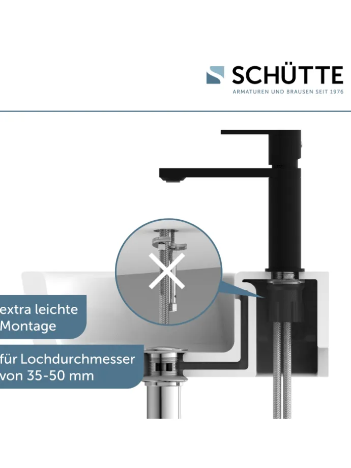 MANHATTAN Waschtischarmatur, Schwarz matt