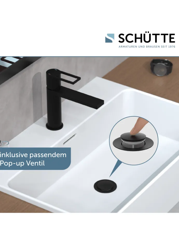 MANHATTAN Waschtischarmatur, Schwarz matt