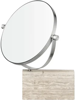 Marmor-Kosmetikspiegel in Beige - (B)21 x (H)26,5 x (T)2 cm