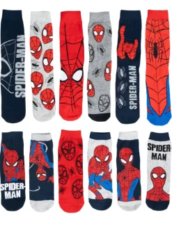Marvel Spiderman Socken Adventskalender mit 12 Paar kurz und lang in Mehrfarbig