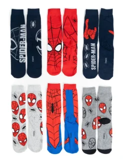 Marvel Spiderman Socken Adventskalender mit 12 Paar kurz und lang in Mehrfarbig