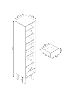 Massiver Hochschrank CAVA in Pinie Natur