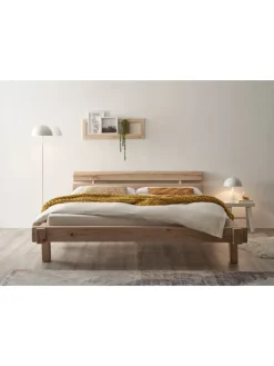 Massivholz Balkenbett Inger 180x200 cm in Eiche