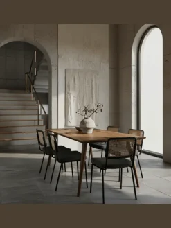 Massivholz Esstisch im Retro Landhausstil, handgefertigt, Sheesham-Holz