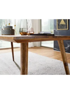 Massivholz Esstisch im Retro Landhausstil, handgefertigt, Sheesham-Holz