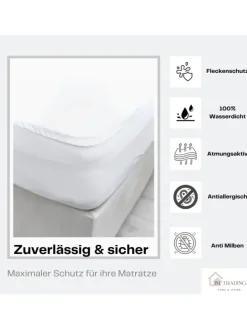 Matratzenschoner mit Rundumgummizug Matratzenauflage in Weiß