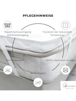 Matratzenschoner Wasserdicht und Atmungsaktiv mit 4 Eckgummi in Weiß