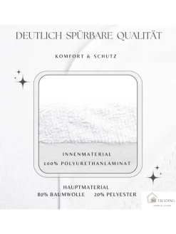 Matratzenschoner Wasserdicht und Atmungsaktiv mit 4 Eckgummi in Weiß