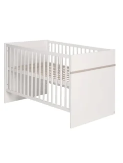 Möbelset Moritz 2-tlg. Weiß/Luna Elm mit Kinderbett & Kommode