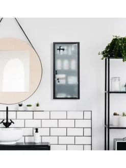 Medizinschrank in Schwarz - (B)27 x (H)57 x (T)12 cm