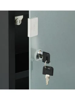 Medizinschrank in Schwarz - (B)27 x (H)57 x (T)12 cm