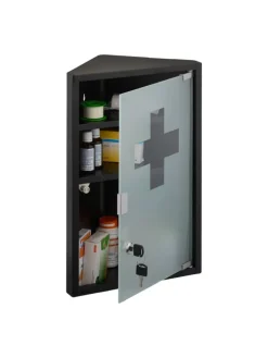 Medizinschrank in Schwarz - (B)30 x (H)45 x (T)17,5 cm