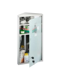 Medizinschrank in Silber - (B)30 x (H)56 x (T)18 cm