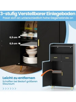 Mehrzweckschrank mit Doppeltür in Schwarz