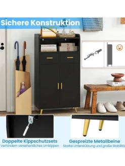 Mehrzweckschrank mit Doppeltür in Schwarz