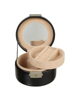 Merino Schmuckkasten 12 cm in schwarz