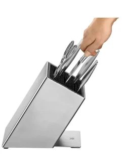 Messerblock ''Flextec'' in Silber - (B)15,7 x (H)25 x (T)26,5 cm