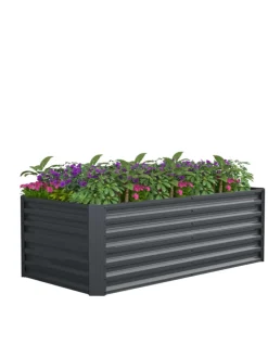 Metall Hochbeet Gartenbeet 180x90 Galdo XL in Schwarz