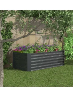Metall Hochbeet Gartenbeet 180x90 Galdo XL in Schwarz
