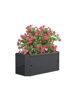 Metall Pflanzkasten Blumentopf 39x18 Balora S in Schwarz