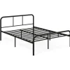 Metallbett Bettgestell für 140 x 190 cm Matratze in Schwarz