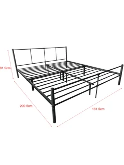 Metallbett Laos in Schwarz (B)180cm