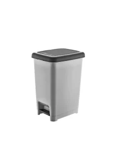 MICHELINO Hochwertiger Kunststoff Tretmülleimer Mülleimer in Grau