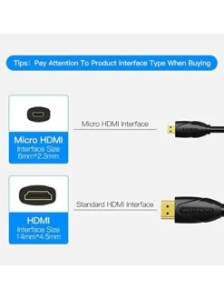 Micro-HDMI auf HDMI Kabel 3 Meter schwarz
