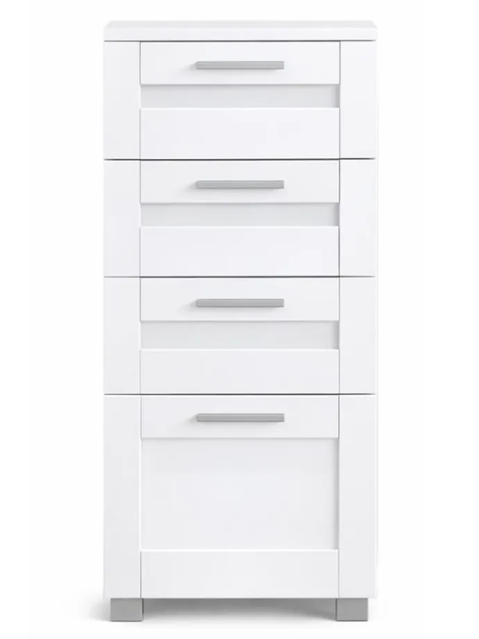 Midischrank Schubladen Nilari 76 x 38 x 28 cm in Weiß