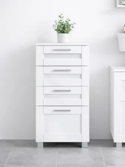 Midischrank Schubladen Nilari 76 x 38 x 28 cm in Weiß