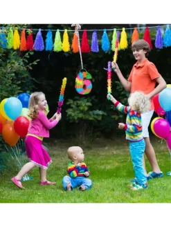 Mini Pinata "Zahl 6" in Bunt - (B)15 x (H)20,5 x (T)4,5 cm