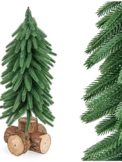 Mini Weihnachtsbaum mit Sockel in Grün