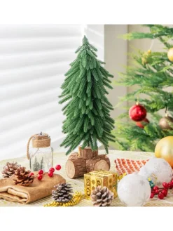 Mini Weihnachtsbaum mit Sockel in Grün