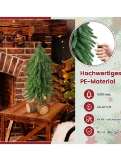 Mini Weihnachtsbaum mit Sockel in Grün