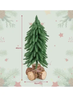 Mini Weihnachtsbaum mit Sockel in Grün