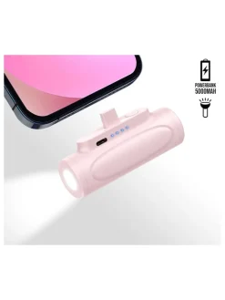Mini-Powerbank 5.000 mAh in Rosa/ Rosa