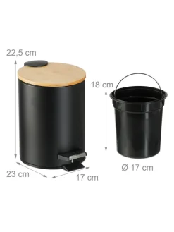 Mülleimer Bad in Schwarz - 3 l