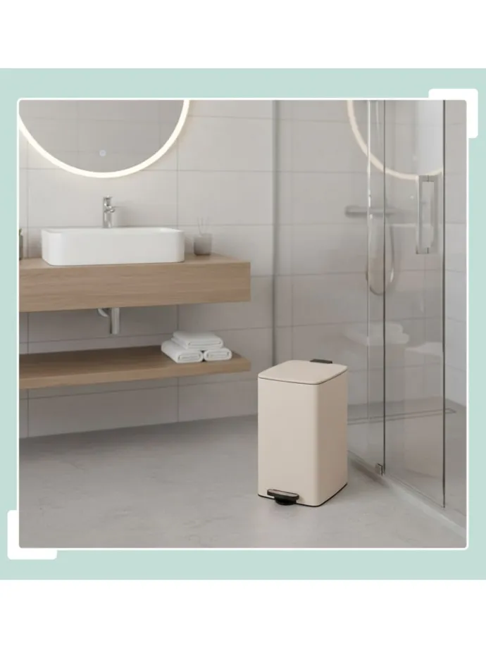 Mülleimer in Beige - 30 Liter