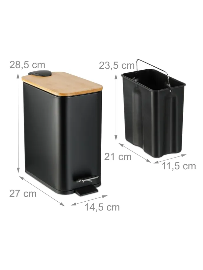 Mülleimer in Schwarz - 5 l