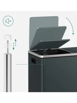 Mülleimer in Schwarz - (B)59 x (H)62,4 x (T)36,5 cm