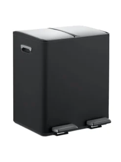 Mülleimer in Schwarz/ Silber - 2x 15 Liter