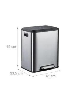 Mülleimer in Silber - 2 x 15 Liter