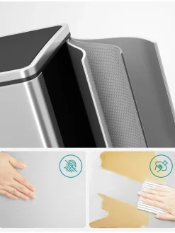 Mülleimer in Silber - (B)59 x (H)62,4 x (T)36,5 cm