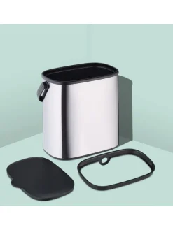 Mülleimer in Silber/ Schwarz - 5 l