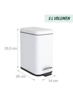 Mülleimer in Weiß - 5 l