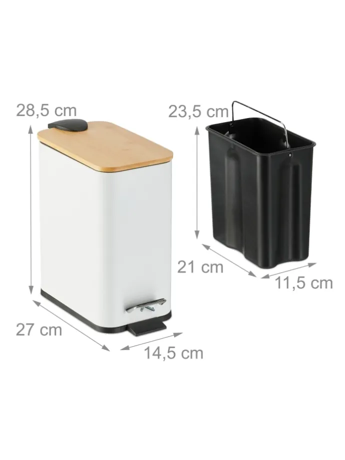 Mülleimer in Weiß - 5 l